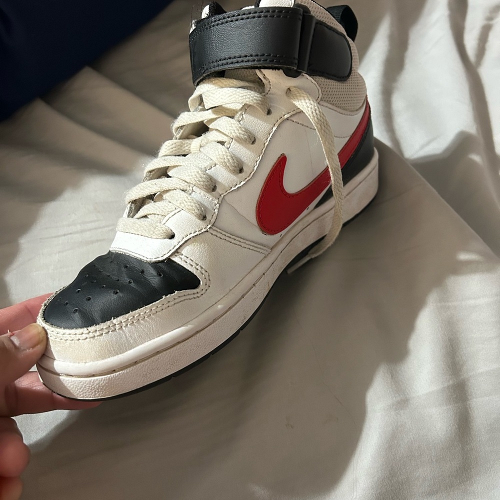 Nike Kids' White and Red High-Top Sneakers